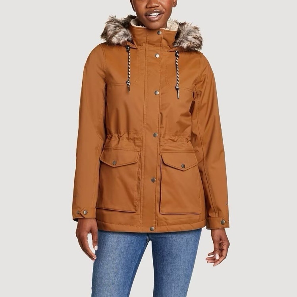 Eddie Bauer Women's Jacket Riley Insulated Parka Zise  2X Rust  Camel NWT